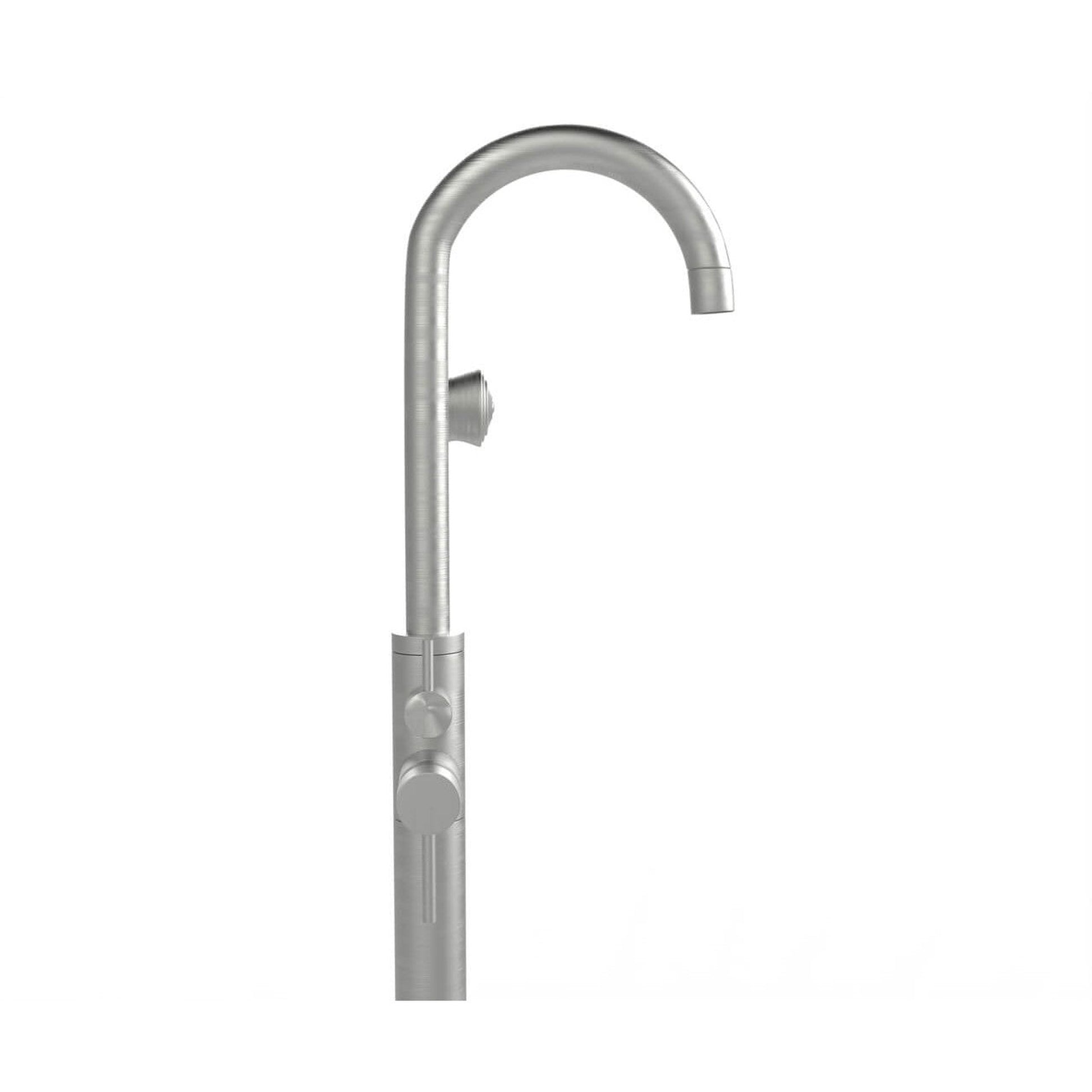 Castello USA Neptune Brushed Nickel Float Freestanding Bathtub Filler With Shower Attachment