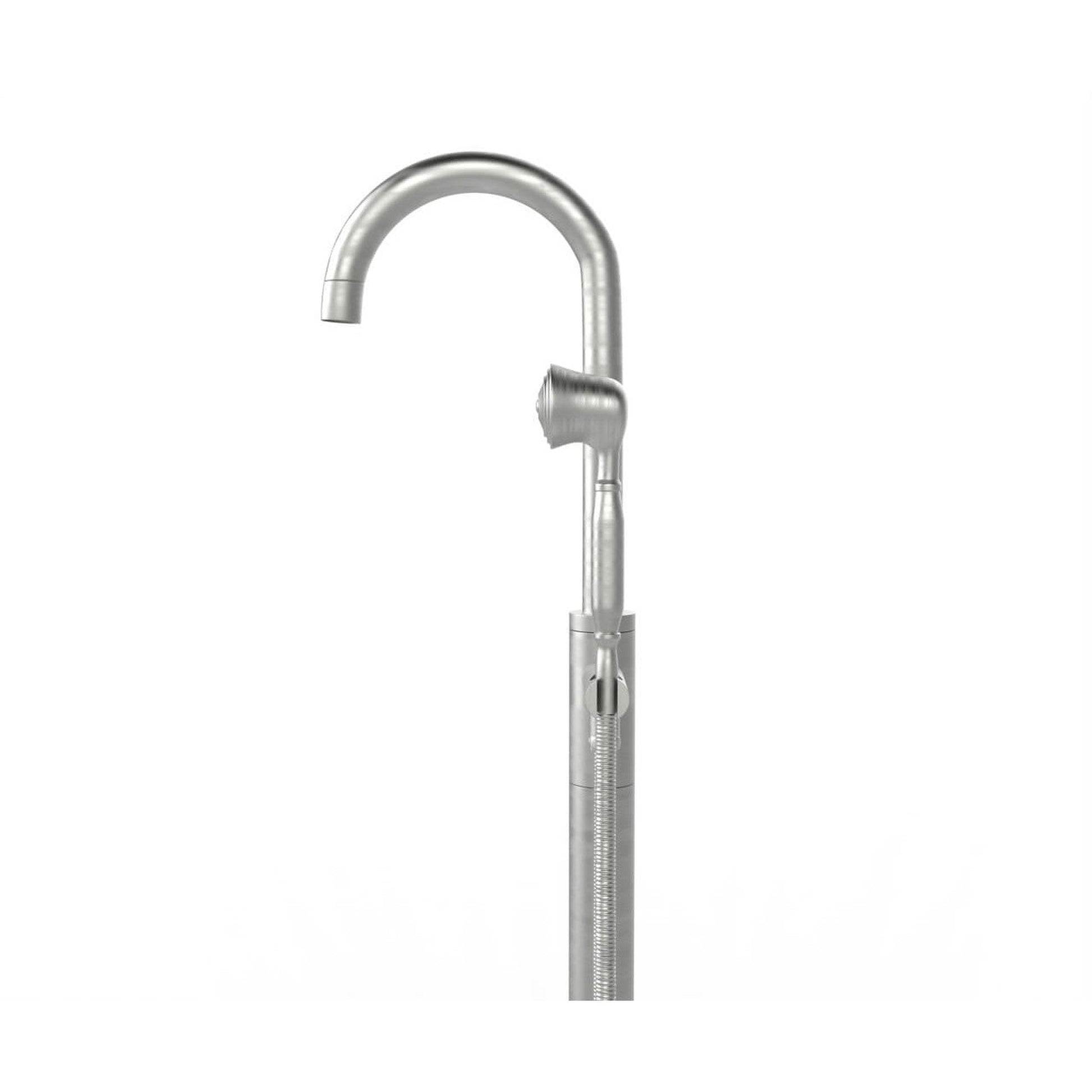 Castello USA Neptune Brushed Nickel Float Freestanding Bathtub Filler With Shower Attachment