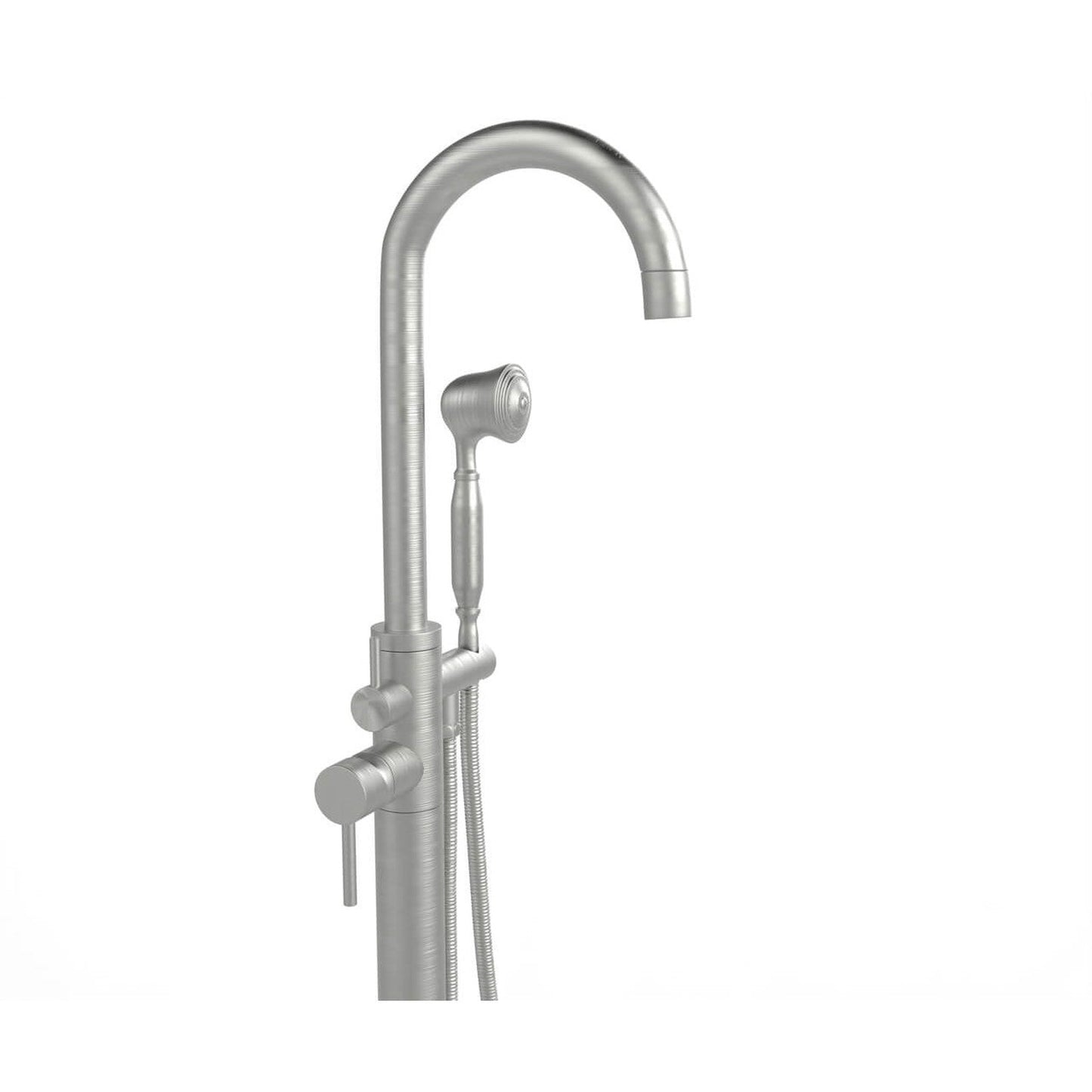 Castello USA Neptune Brushed Nickel Float Freestanding Bathtub Filler With Shower Attachment