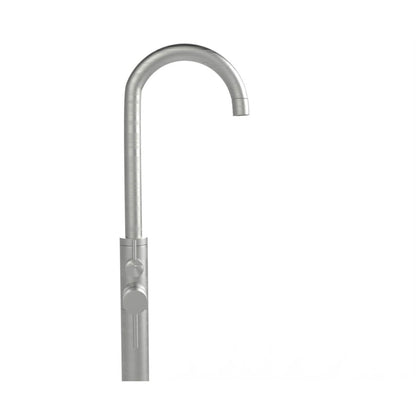 Castello USA Neptune Brushed Nickel Standard Freestanding Bathtub Filler With Shower Attachment