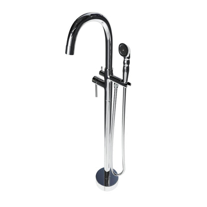 Castello USA Neptune Chrome Breeze Freestanding Bathtub Filler With Shower Attachment