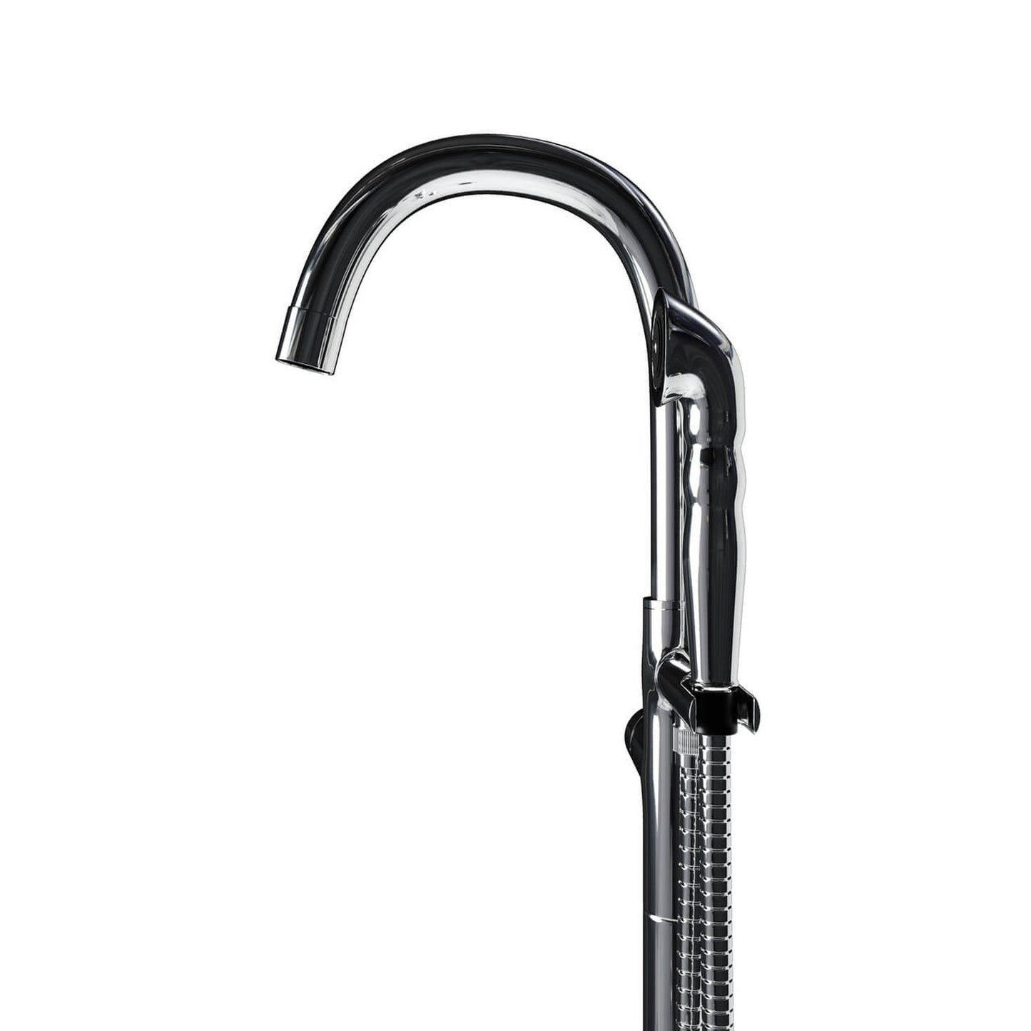 Castello USA Neptune Chrome Breeze Freestanding Bathtub Filler With Shower Attachment