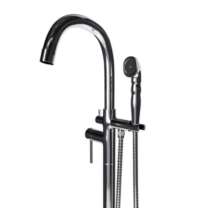 Castello USA Neptune Chrome Float Freestanding Bathtub Filler With Shower Attachment