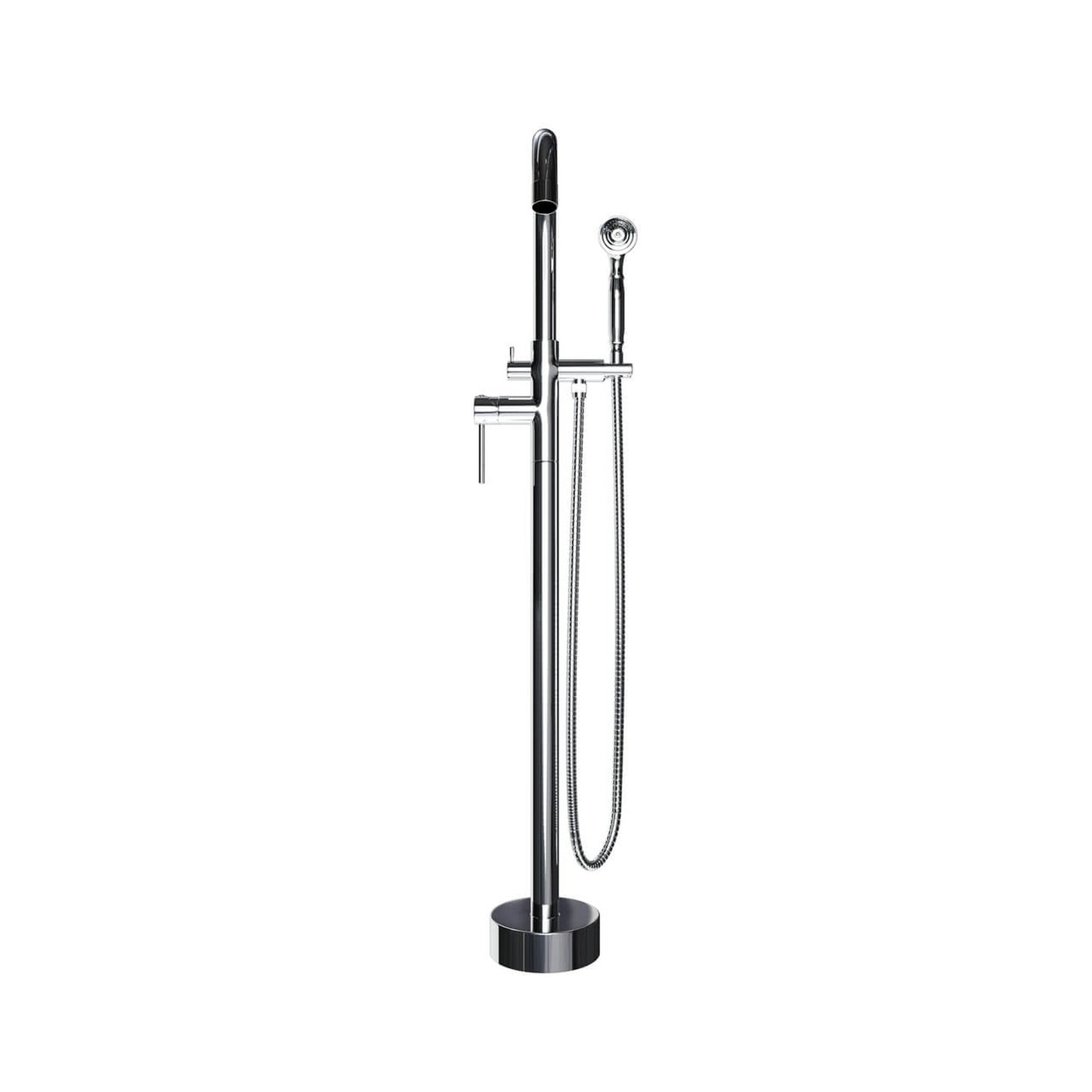 Castello USA Neptune Chrome Float Freestanding Bathtub Filler With Shower Attachment