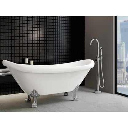 Castello USA Neptune Chrome Float Freestanding Bathtub Filler With Shower Attachment