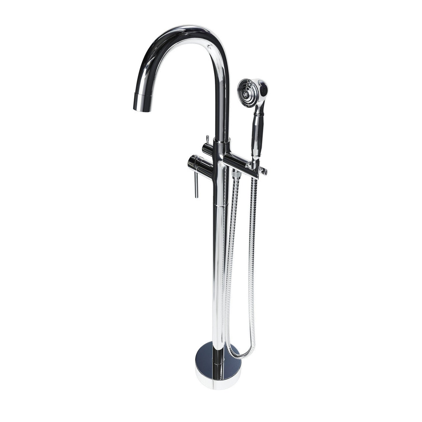 Castello USA Neptune Chrome Float Freestanding Bathtub Filler With Shower Attachment