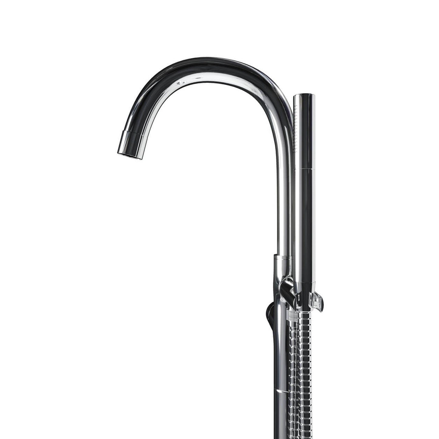 Castello USA Neptune Chrome Standard Freestanding Bathtub Filler With Shower Attachment