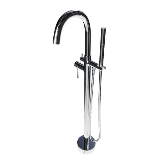 Castello USA Neptune Chrome Standard Freestanding Bathtub Filler With Shower Attachment