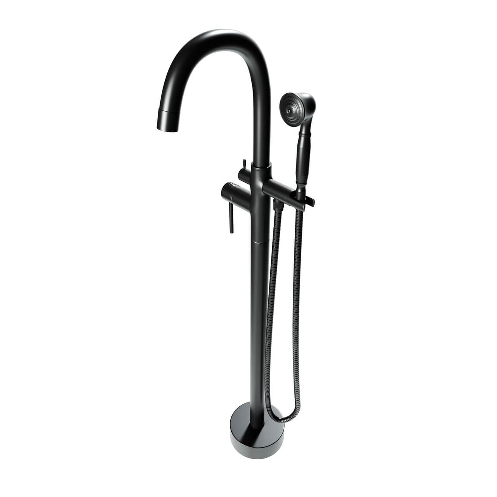 Castello USA Neptune Matte Black Float Freestanding Bathtub Filler Wit ...