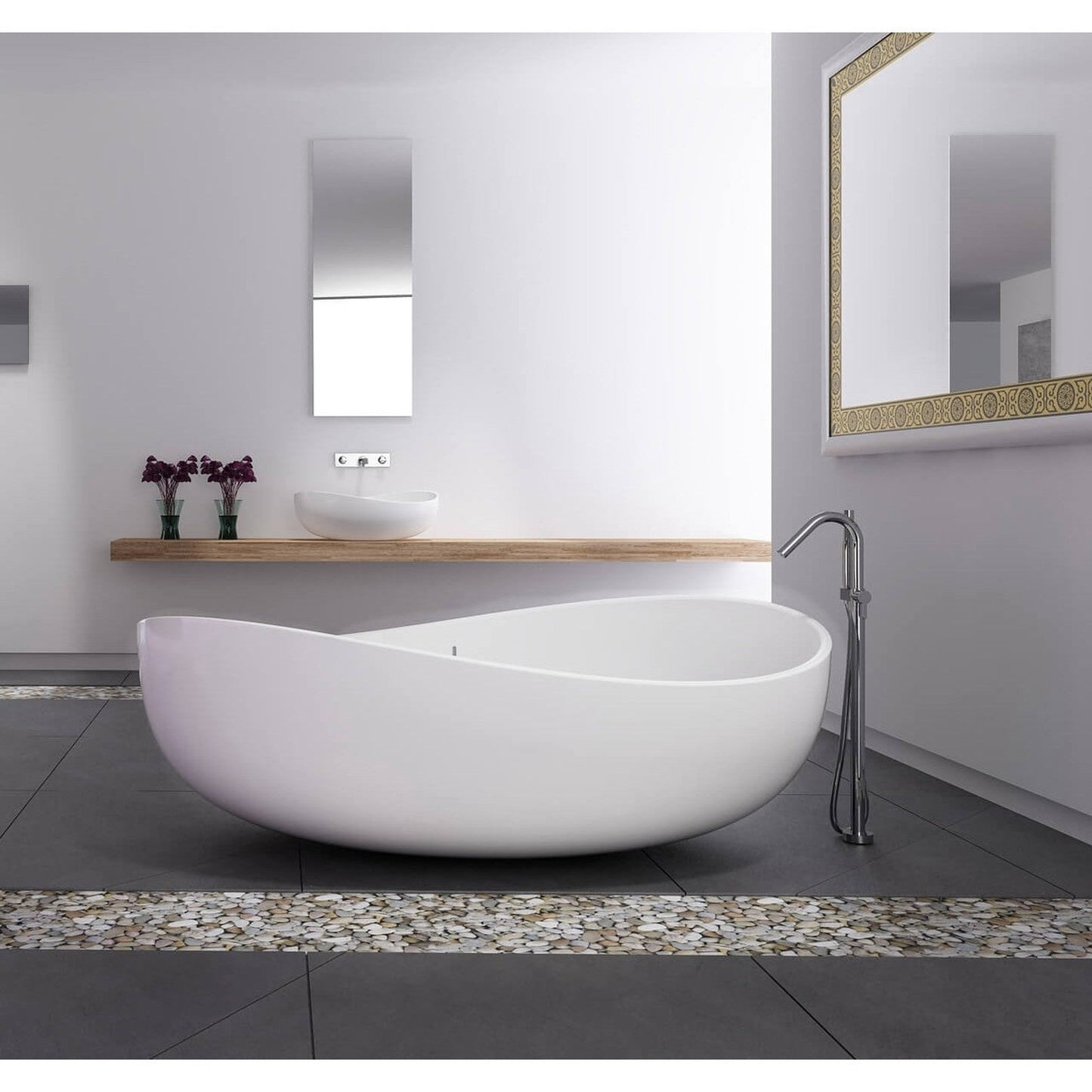 Castello USA Newport 71" White Freestanding Bathtub