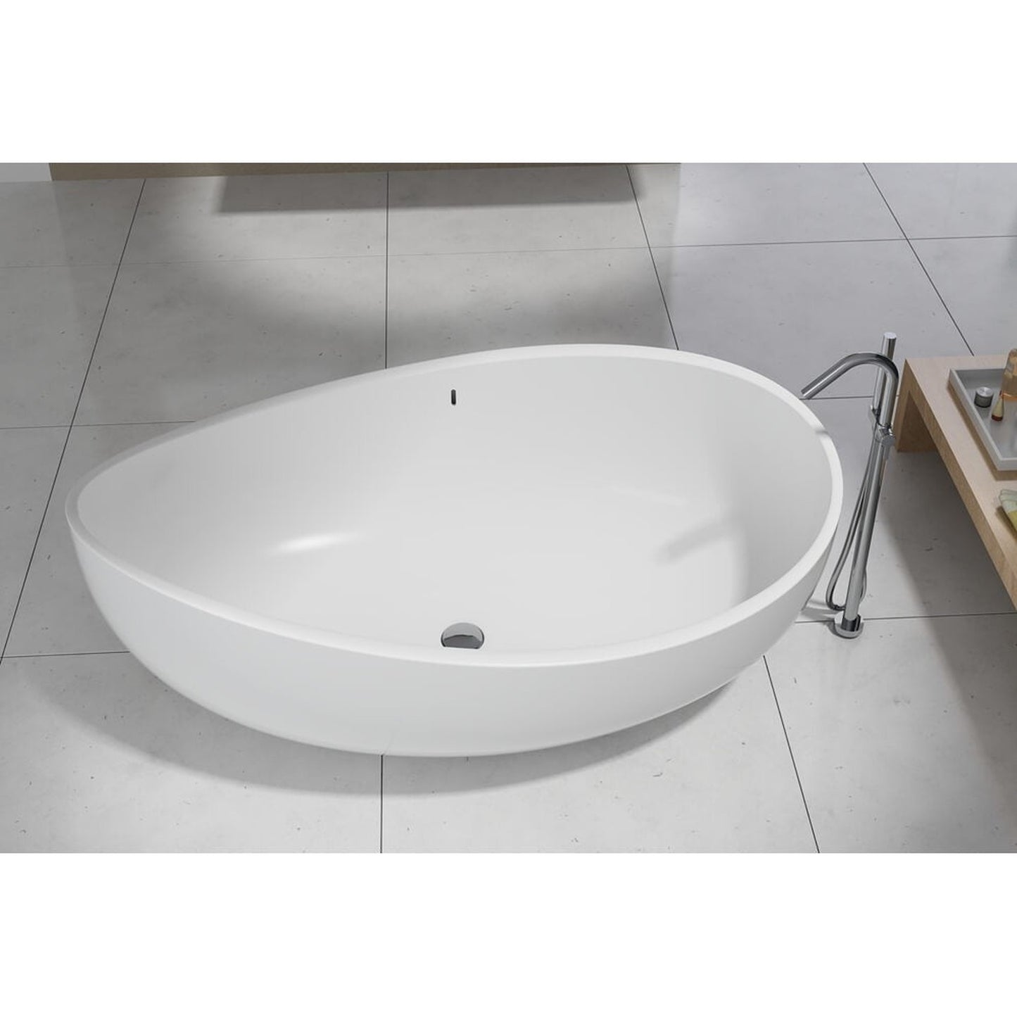 Castello USA Newport 71" White Freestanding Bathtub