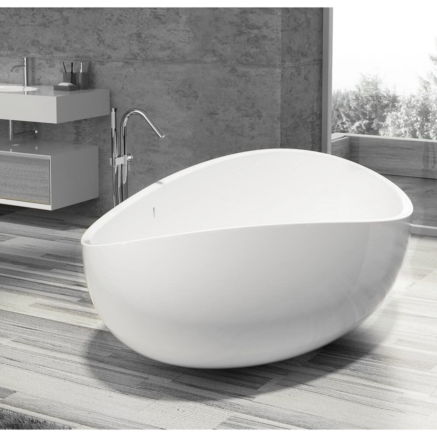 Castello USA Newport 71" White Freestanding Bathtub