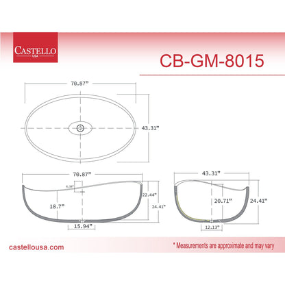 Castello USA Newport 71" White Freestanding Bathtub