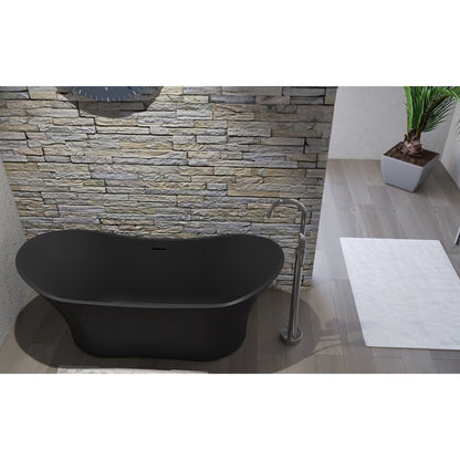 Castello USA Ocean 69" Black Freestanding Bathtub