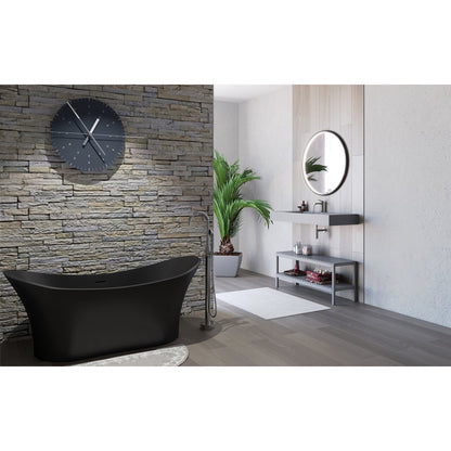 Castello USA Ocean 69" Black Freestanding Bathtub