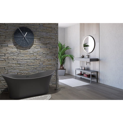 Castello USA Ocean 69" Gray Freestanding Bathtub