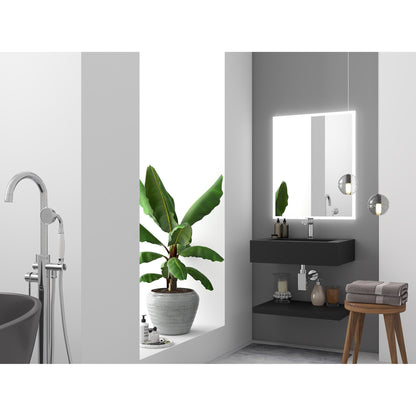 Castello USA Pyramid 24" Black Wall-Mounted Bathroom Sink With Faucet Hole