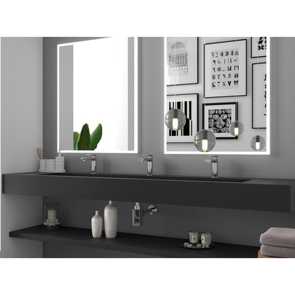 Castello USA Pyramid 84" Black Wall-Mounted Bathroom Sink With Faucet Hole