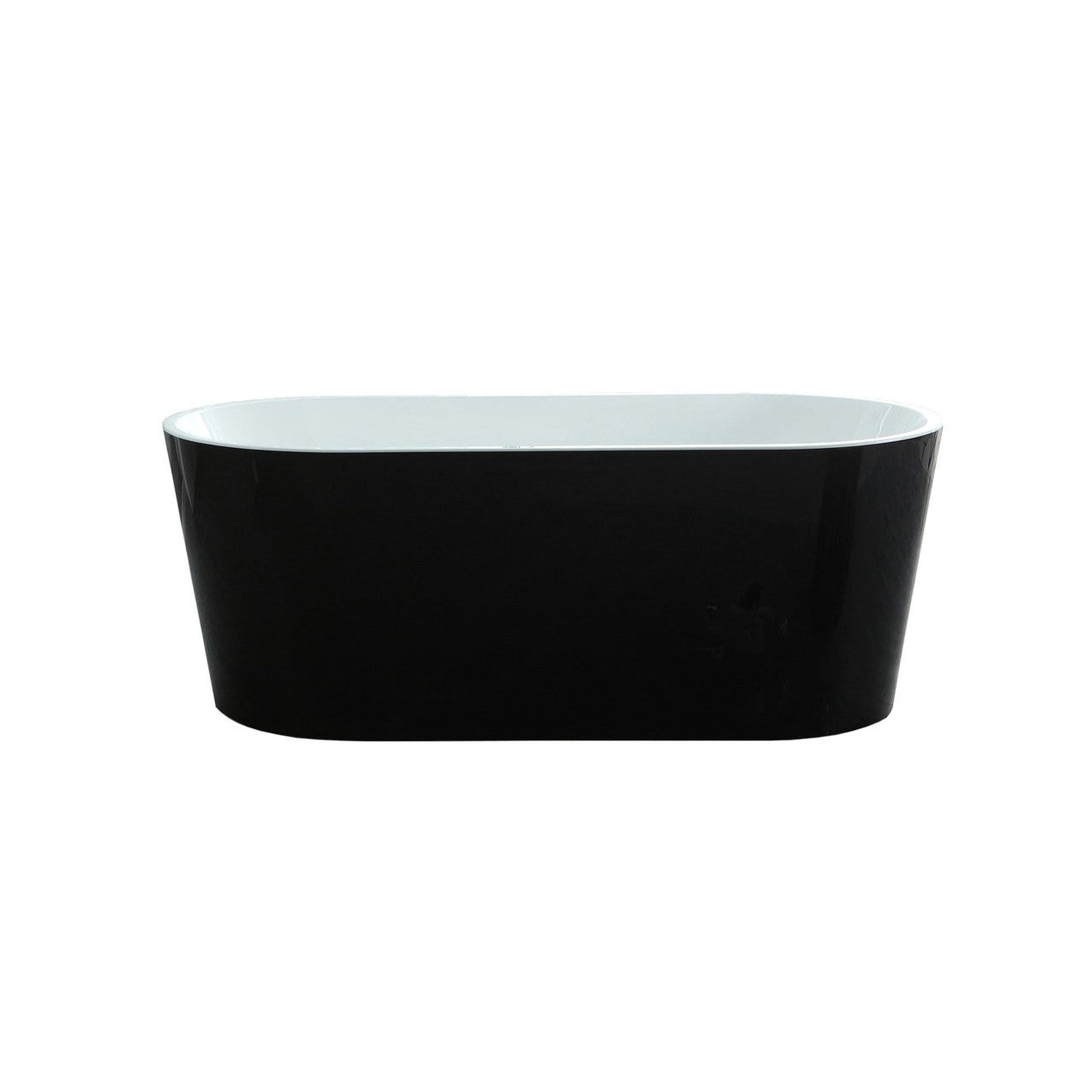 Castello USA Scarlett 67" Black Freestanding Bathtub With Pop-up Drain and Overflow