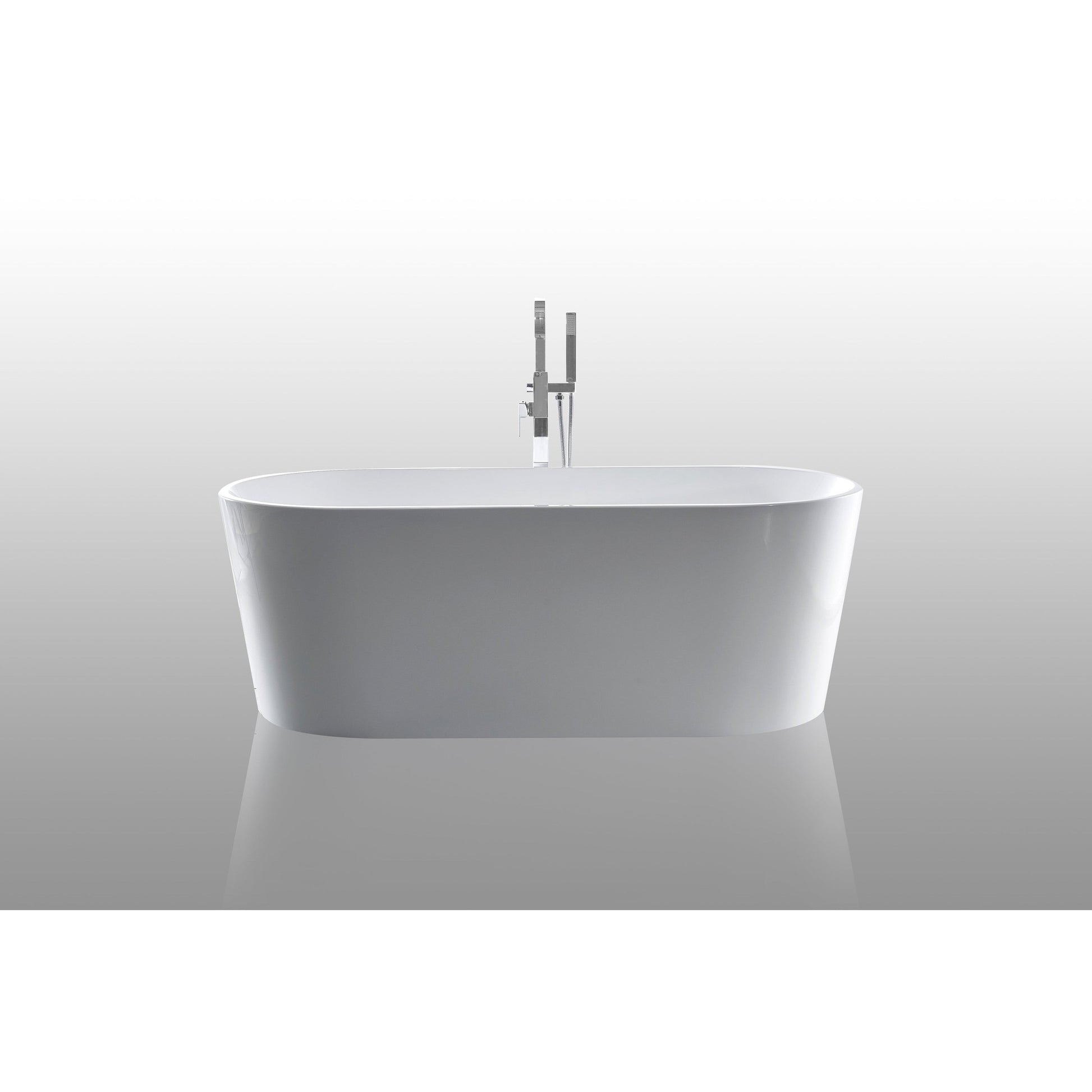 Castello USA Scarlett 67" White Freestanding Bathtub With Pop-up Drain and Overflow