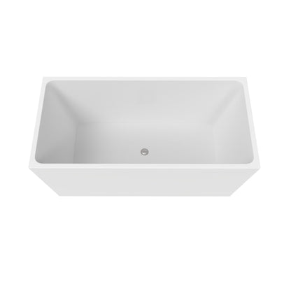 Castello USA Sophia 59" White Freestanding Bathtub With Pop-up Drain and Overflow