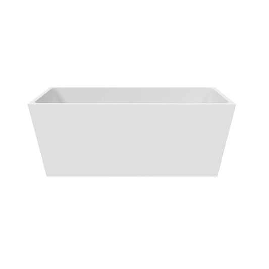 Castello USA Sophia 59" White Freestanding Bathtub With Pop-up Drain and Overflow