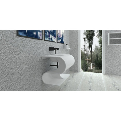 Castello USA Soprano 30" White S-Shaped Wall-Mounted Bathroom Sink