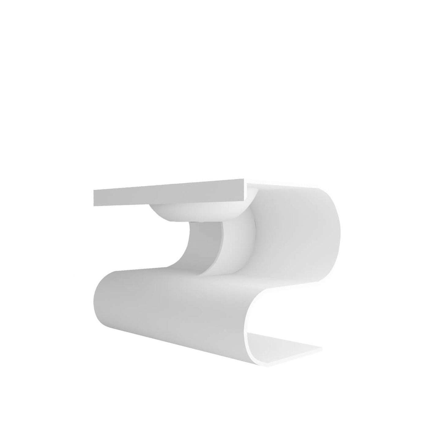 Castello USA Soprano 30" White S-Shaped Wall-Mounted Bathroom Sink