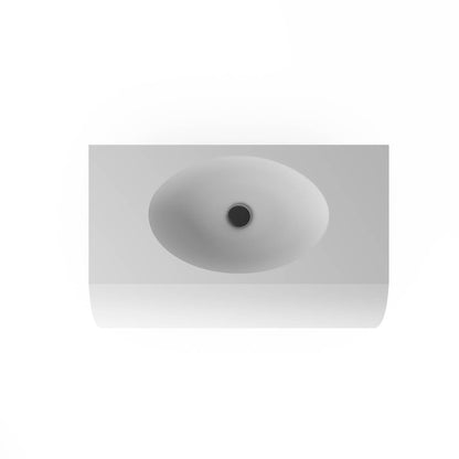 Castello USA Soprano 30" White S-Shaped Wall-Mounted Bathroom Sink