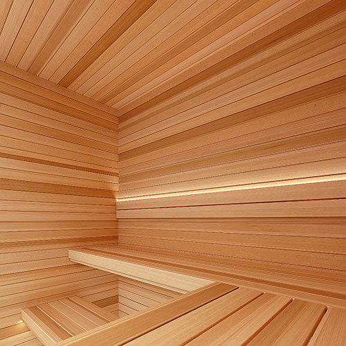 PROSAUNAS Cedar 2" x 4" x 8' Natural Cedar Wood Vertical Grain, Smooth 4 Sides, Eased Edges Sauna Wall Panelling