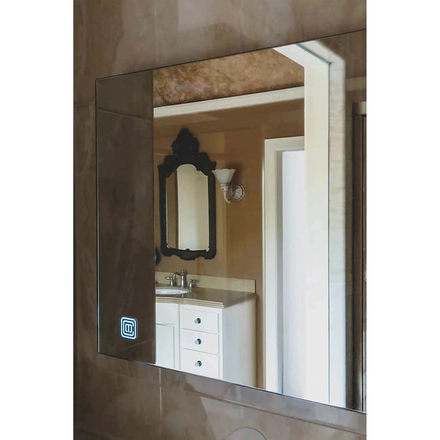 ClearMirror Clarity 12" x 12" Fog-Free Wall-Mount Shower Mirror With LED Touch Sensor and Heating Pad