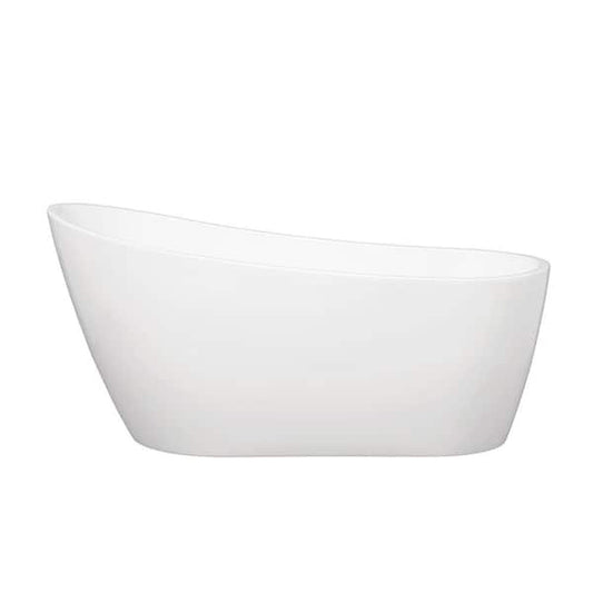 Clovis Goods Acrylic Freestanding 55" x 27.56" x 27.56" White Bathtub