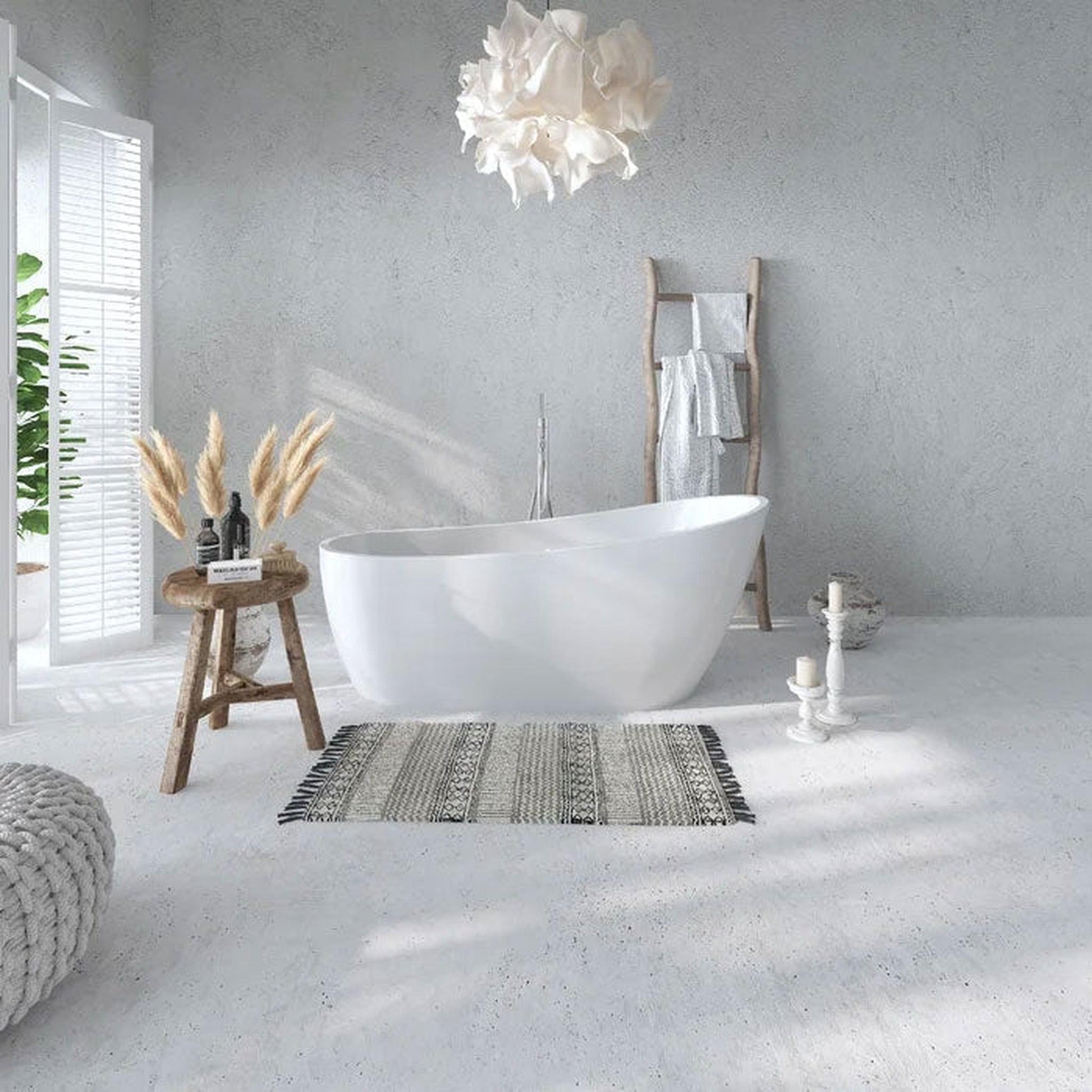 Clovis Goods Acrylic Freestanding 60" x 29.13" x 27.56' White Bathtub