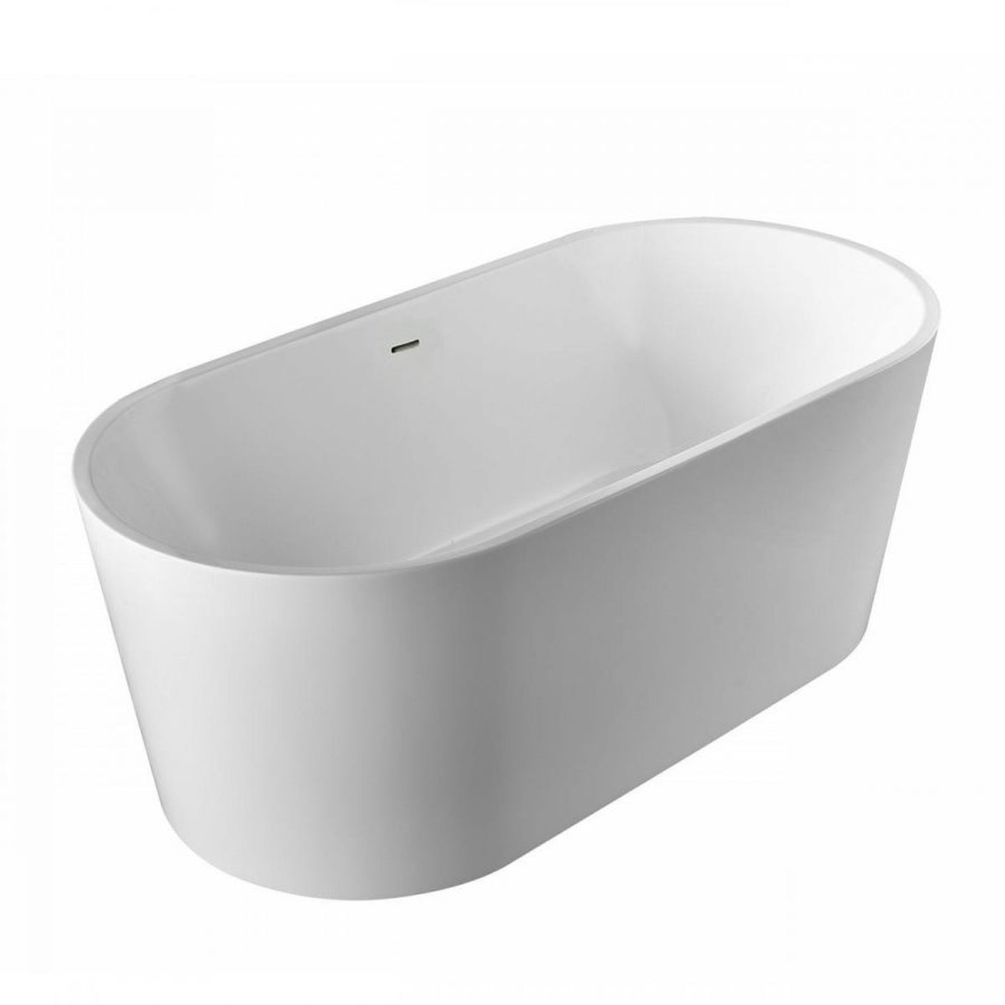 Clovis Goods Acrylic Freestanding 60" x 29.53" x 23.63" White Bathtub
