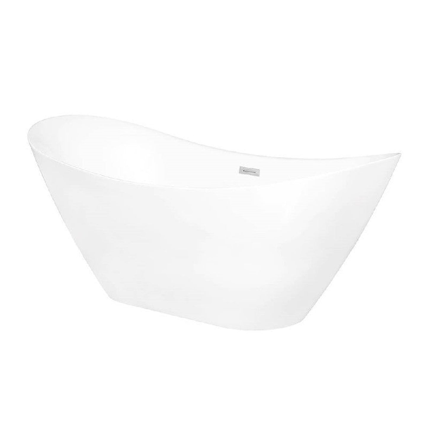 Clovis Goods Acrylic Freestanding 63" x 30.31" x 29.92" White Bathtub