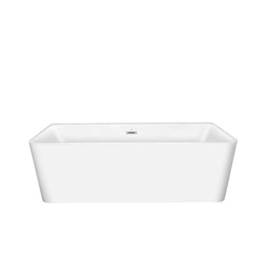 Clovis Goods Acrylic Freestanding 67" x 28.74" x 22.05" White Bathtub