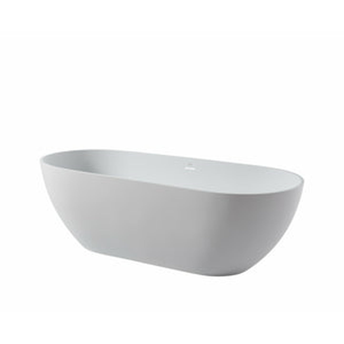 Clovis Goods Solid Surface Freestanding 59" x 28.5" x 20.5" White Bathtub