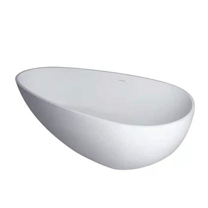 Clovis Goods Solid Surface Freestanding 59" x 31" x 20'" White Bathtub