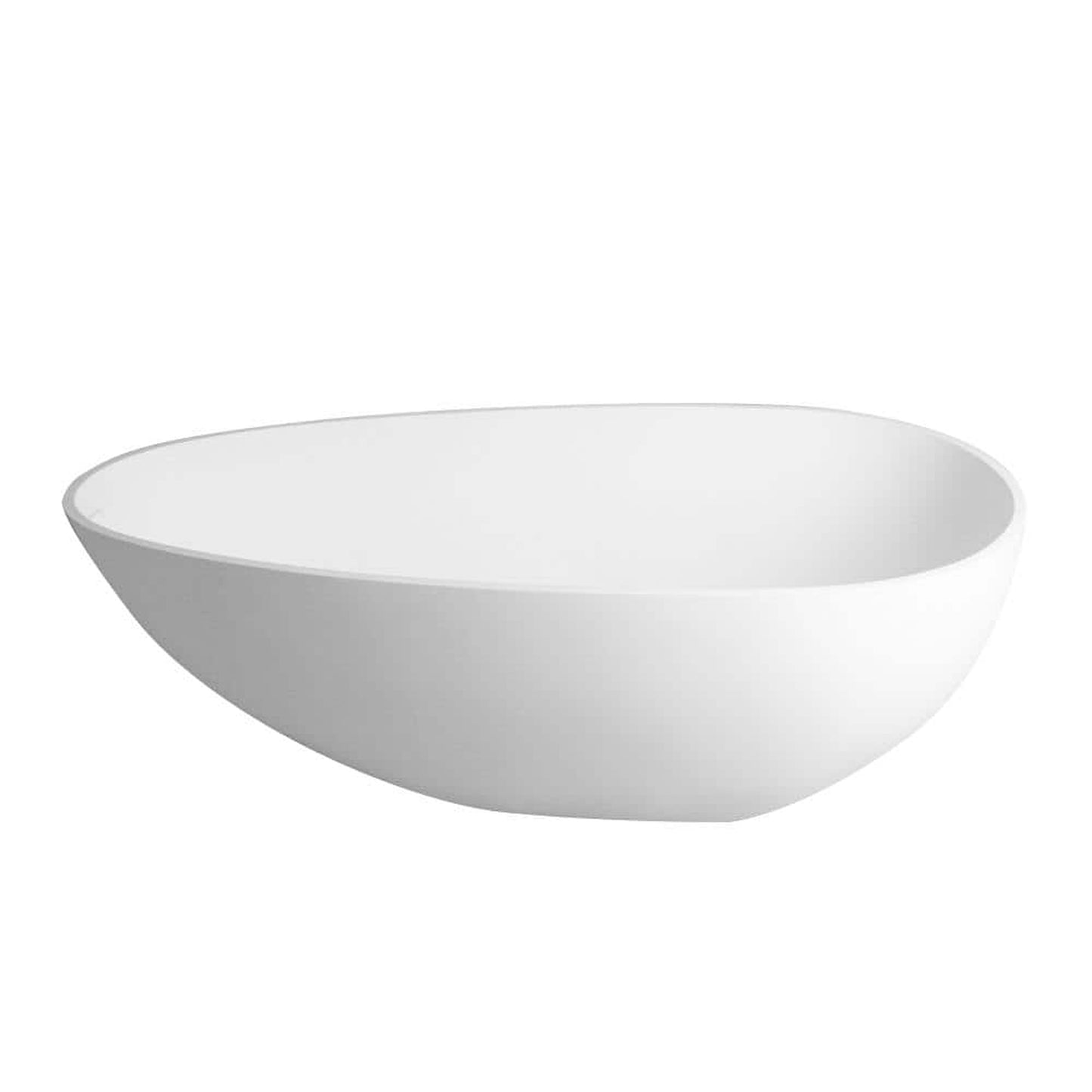 Clovis Goods Solid Surface Freestanding 59" x 31" x 20'" White Bathtub