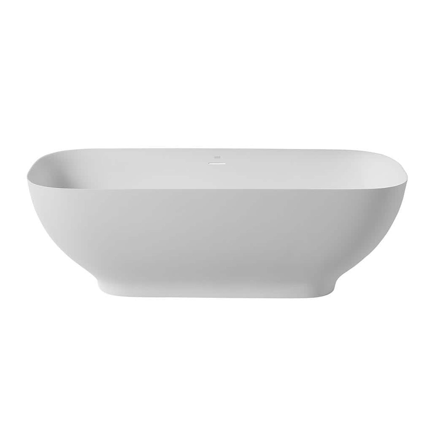 Clovis Goods Solid Surface Freestanding 63" x 29.5" x 22" White Bathtub