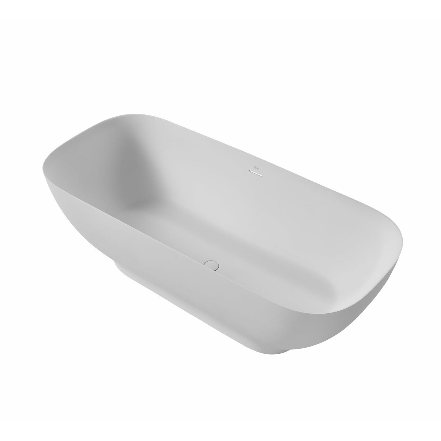 Clovis Goods Solid Surface Freestanding 63" x 29.5" x 22" White Bathtub