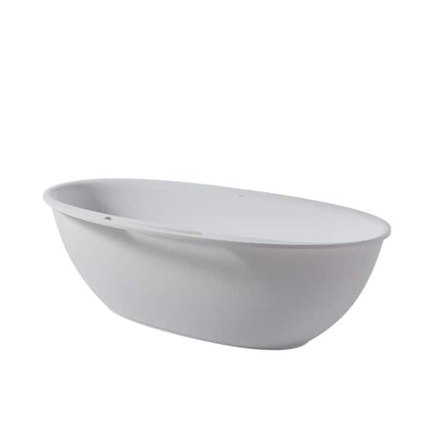 Clovis Goods Solid Surface Freestanding 63" x 33.5" x 22" White Bathtub