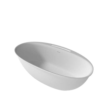 Clovis Goods Solid Surface Freestanding 63" x 33.5" x 22" White Bathtub