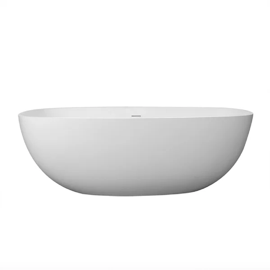 Clovis Goods Solid Surface Freestanding 65" x 29.5" x 20.5" White Bathtub