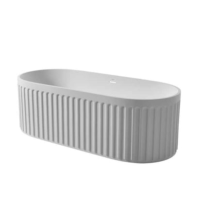 Clovis Goods Solid Surface Freestanding 67" x 29.5" x 22" White Bathtub