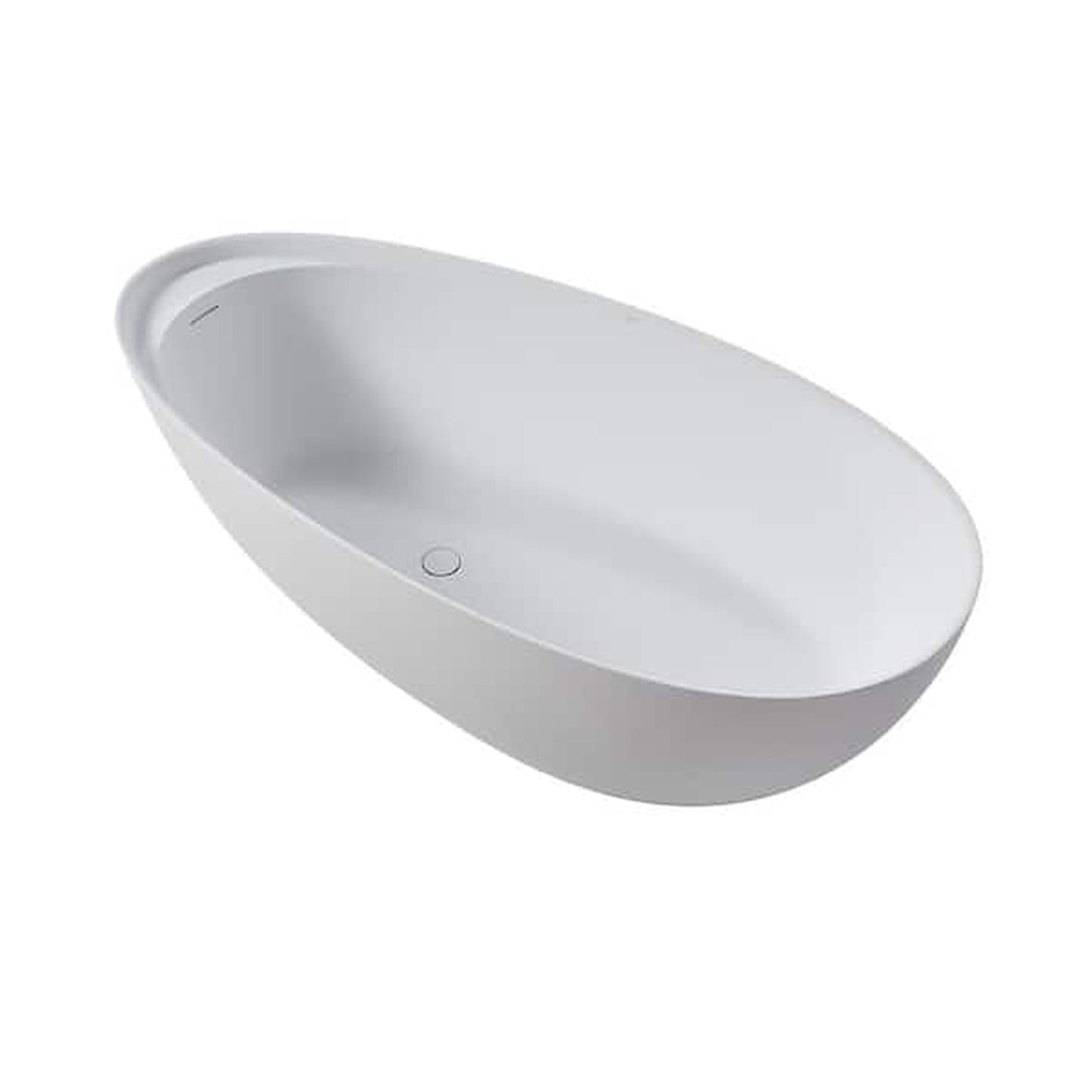 Clovis Goods Solid Surface Freestanding 67" x 33.5" x 21.5" White Bathtub