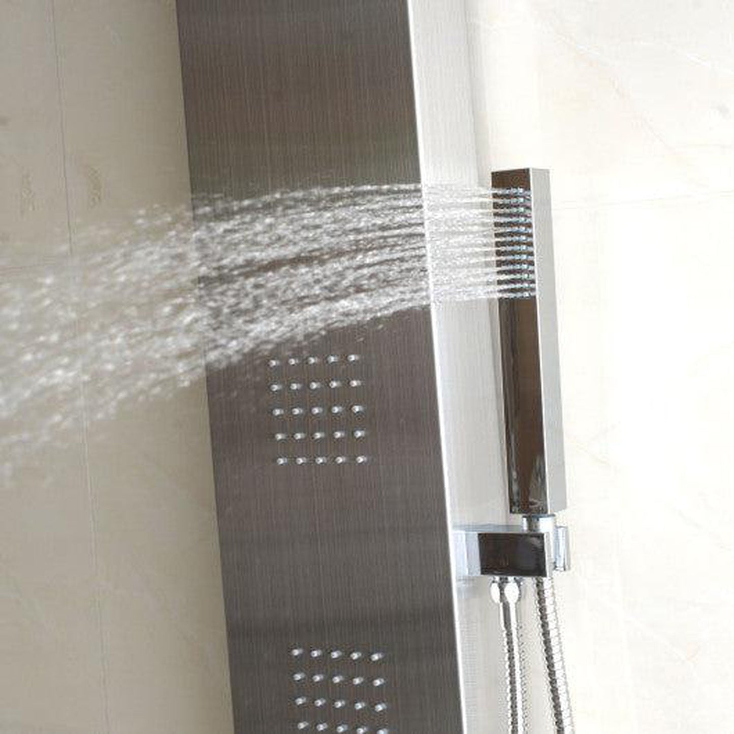 Costway 57" Stainless Rainfall Waterfall Panel Shower with Massage Jets