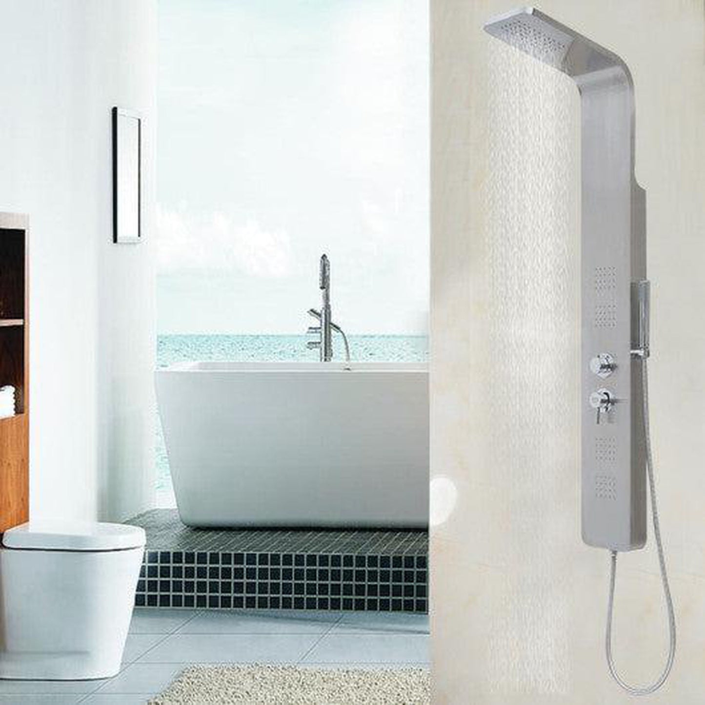 Costway 57" Stainless Steel Rainfall Shower Panel