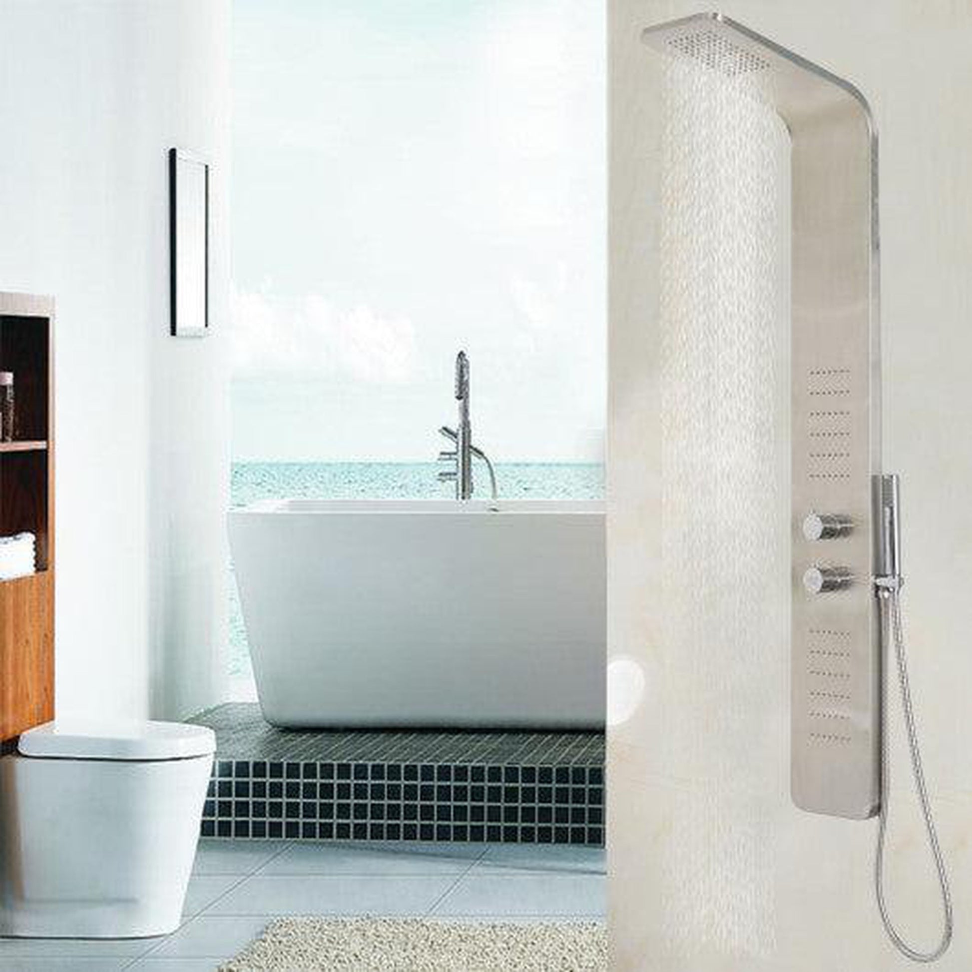 Costway 57" Stainless Steel Shower Panel with12 x 8 Head Shower