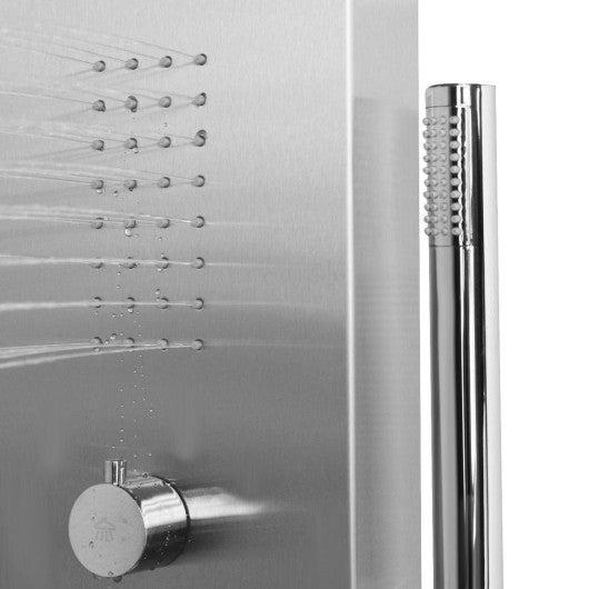 Costway 58" Brushed Stainless Steel Shower Panel with 3 stage Function